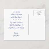 Pink on Lavender Moving New Apartment Faire-part (Dos)