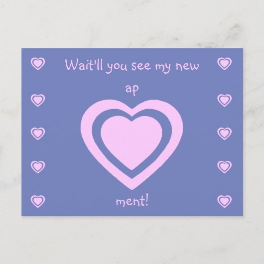 Pink on Lavender Moving New Apartment Faire-part (Devant)