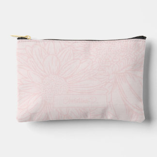 Pink on Pale Pink Chrysanthemums with Name Etui