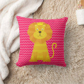 Pink on Pink Chevron Stripe Avec Coussin Lion Or (Couverture)