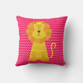 Pink on Pink Chevron Stripe Avec Coussin Lion Or (Verso)