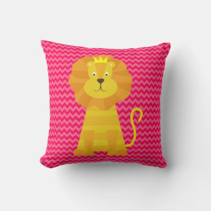 Pink on Pink Chevron Stripe Avec Coussin Lion Or