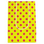 Pink On Yellow Polka Dots Pattern Design Medium Cadeauzakje (Achterkant)