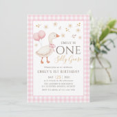 Pink One Silly Goose 1er Invitation anniversaire (Debout devant)