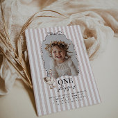 Pink One Silly Goose 1st Birthday Invitation Kaart