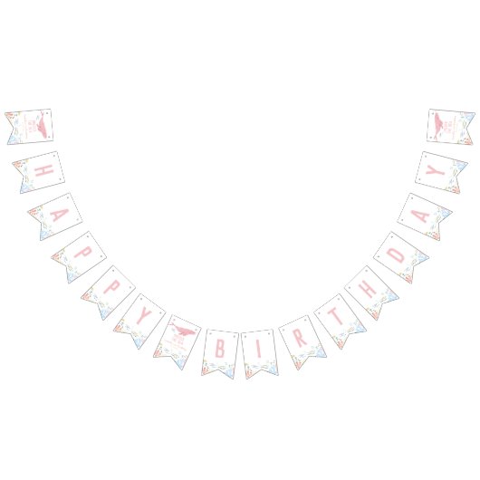 Pink Oneder Het Zee Ocean Animals 1st Birthday Vlaggetjes (Alle)