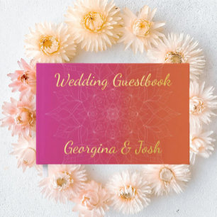 Pink & Orange Bright Ombre Mandala Mariage
