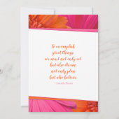 Pink Orange Daisy Graduation Party Invitation (Dos)