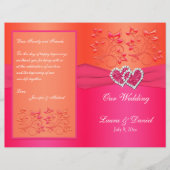 Pink Orange Floral, Programme de mariage des coeur (Devant)