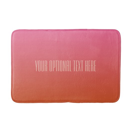 Pink Orange Gradient tapis de bain texte personnal (Devant)