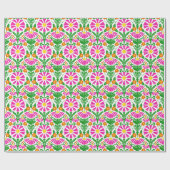 Pink Orange Green Blooms Cheer Gift Cadeaupapier (Vlak)