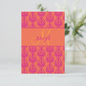 Pink Orange Mariage damassé RSVP pour Invitations (Debout devant)