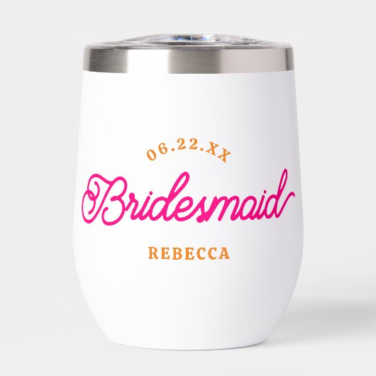 Pink Orange Moderne Personnalisé Minimaliste Bride (Avant)