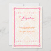 Pink & Orange Poster Style Wedding Invitation (Dos)