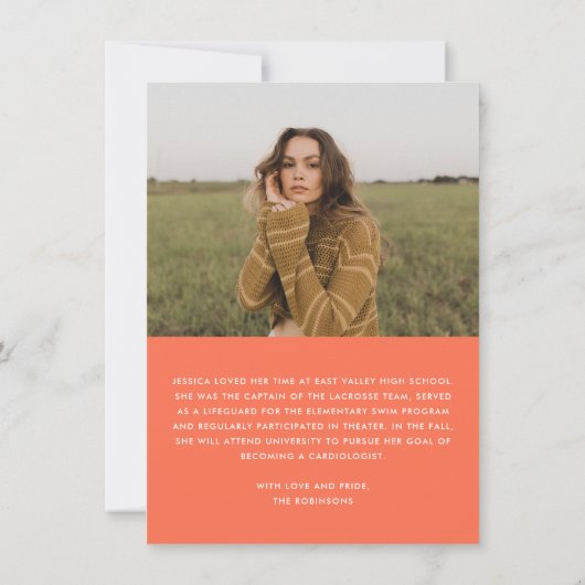 Pink Orange Retro Faire-part photo (Dos)