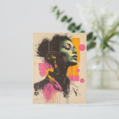 Pink Orange Woman Briefkaart (Staand voorkant)