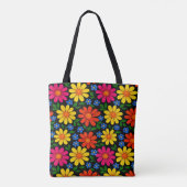 Pink, Orange, Yellow & Blue Floral Tote Bag (Achterkant)