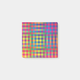 Pink Orange Yellow Checker Patchwork Pattern Post-it® Notes