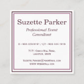 Pink Orchid Event Planner Vierkante Visitekaartje (Achterkant)