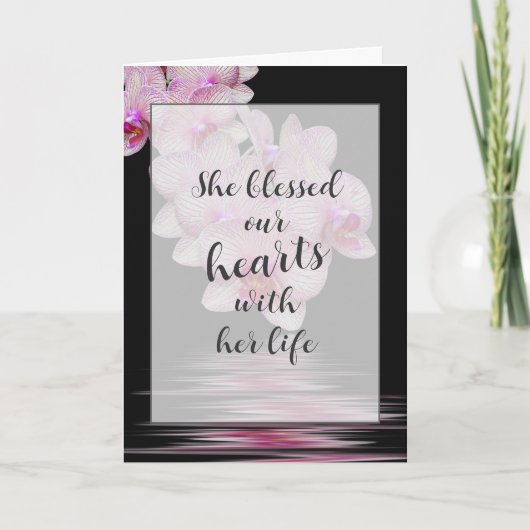 Pink Orchid Flowers Sympathie Card Kaart (Voorkant)