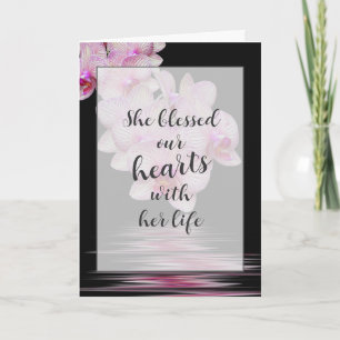 Pink Orchid Flowers Sympathie Card Kaart