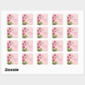 Pink Orchid Square Business Thank You Sticker (Feuille)