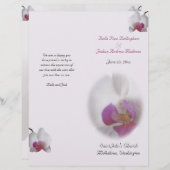 Pink Orchid Wedding Programme (Voorkant / Achterkant)