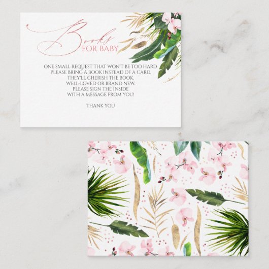 Pink Orchids Palm Feuille Baboks Demande Carte (Devant / Derrière)