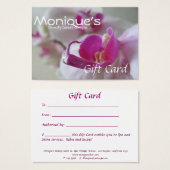 Pink Orchids Salon Spa certificat cadeau (Devant & derrière)