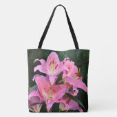 Pink Oriental Lilies Floral Draagtas (Achterkant)