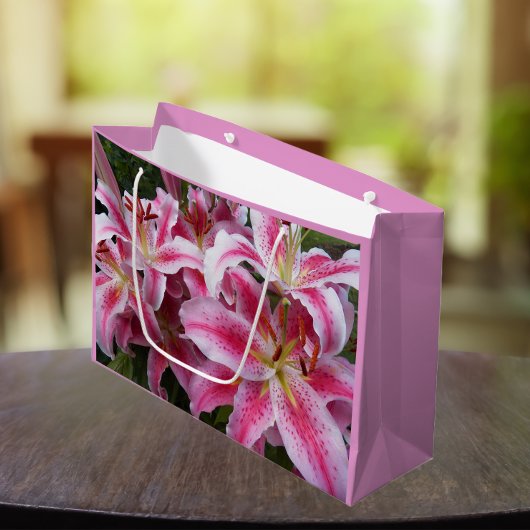 Pink Oriental Lilies Floral Groot Cadeauzakje
