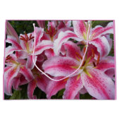 Pink Oriental Lilies Floral Groot Cadeauzakje (Voorkant)