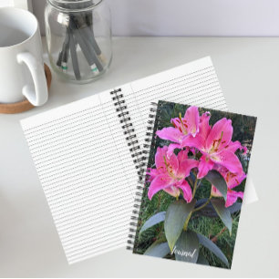 Pink Oriental Lilies Floral Notitieboek