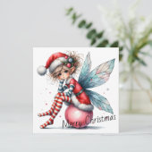 Pink Ornament Fairy – Holiday Card (Staand voorkant)