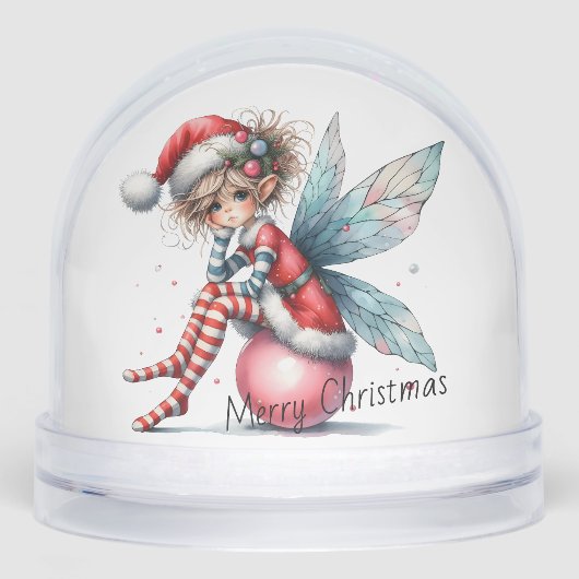 Pink Ornament Fairy Snow Globe Sneeuwbol (Voorkant)