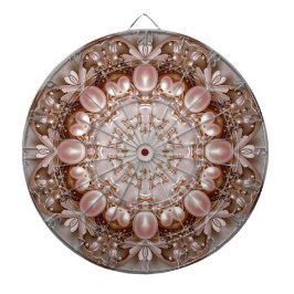 Pink Ornate Pearl and Floral Dartboard Dartbord