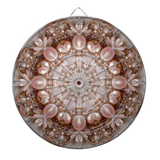 Pink Ornate Pearl and Floral Dartboard Dartbord