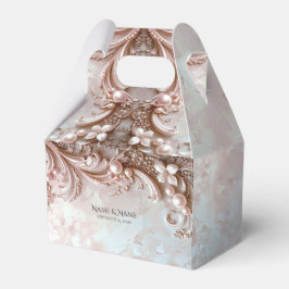 Pink Ornate Pearl and Floral Favor Box Bedankdoosjes