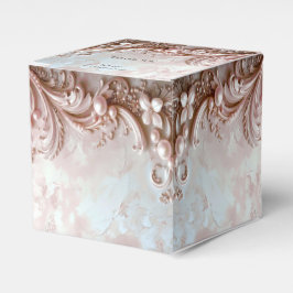 Pink Ornate Pearl and Floral Favor Box Bedankdoosjes