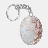 Pink Ornate Pearl and Floral Keychain (Voorkant Links)