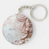 Pink Ornate Pearl and Floral Keychain (Achterkant)