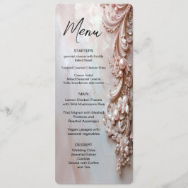 Pink Ornate Pearl and Floral Menu