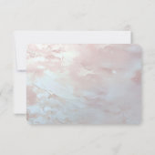 Pink Ornate Pearl and Floral RSVP Card (Achterkant)
