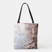 Pink Ornate Pearl and Floral Tote Bag (Dos)