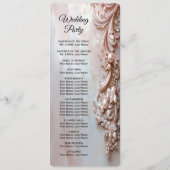 Pink Ornate Pearl and Floral Wedding Program Programma (Achterkant)