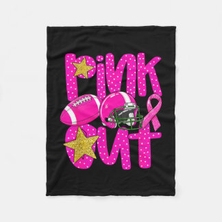 Pink out football pink ribbon breast cancer fleece deken
