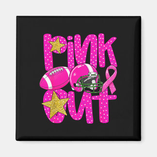 Pink out football pink ribbon breast cancer magneet