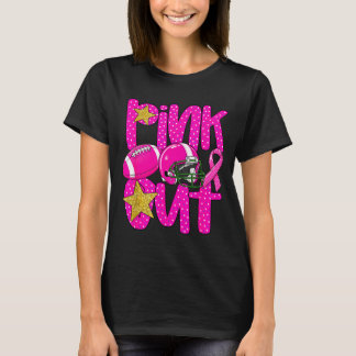 Pink out football pink ribbon breast cancer t-shirt