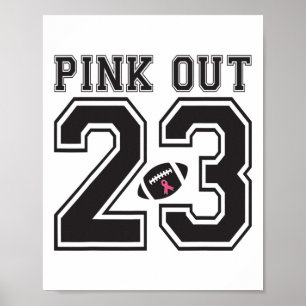 Pink Out Voetbal Team Borstkanker Bewustzijn Mon Poster