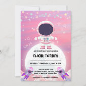 Pink Outer Space Little Explorer Baby shower Kaart (Voorkant)